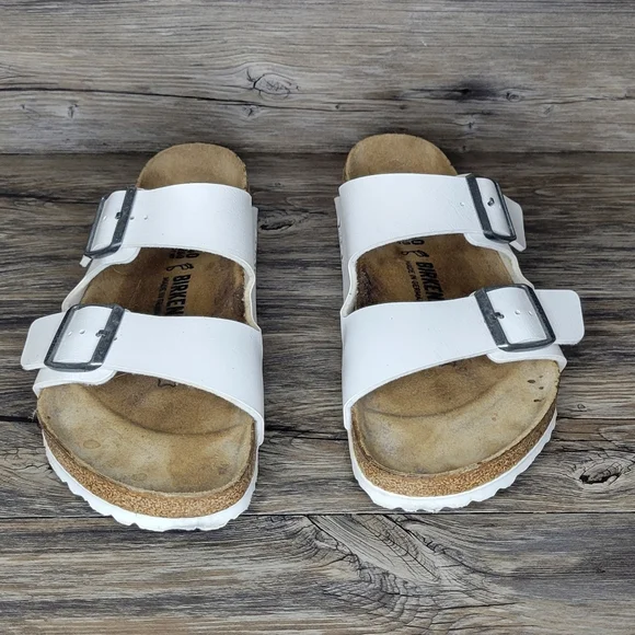 Birkenstock White Arizona Slide Sandal - Women's EU 40 Used Good Condition. - Picture 4 of 6